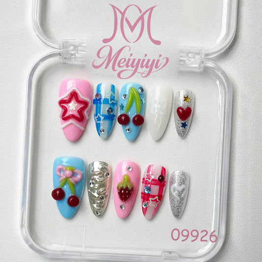 09926-MYY's designer original high-end design customized luxury hand-painted wearable nail art