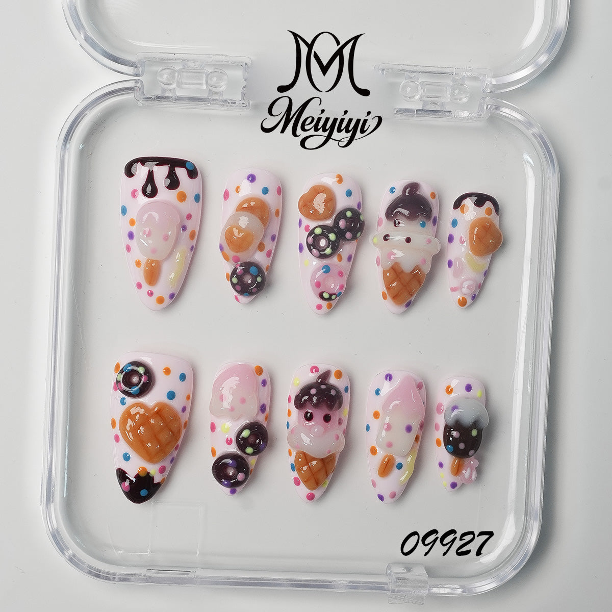 09927-MYY's designer original high-end design customized luxury hand-painted wearable nail art