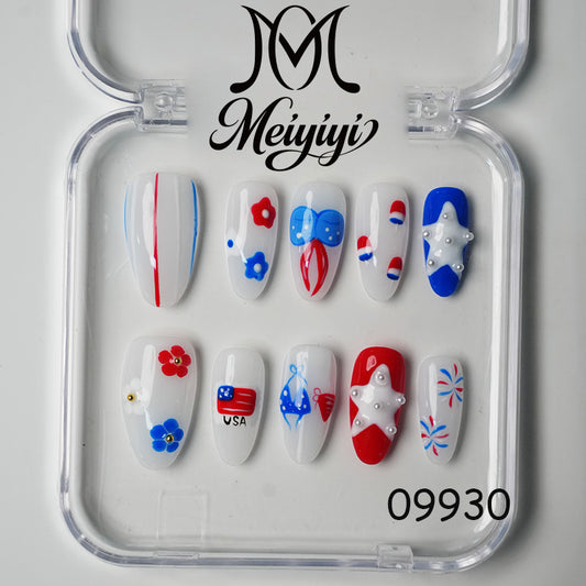 09930-MYY's designer original high-end design customized luxury hand-painted wearable nail art
