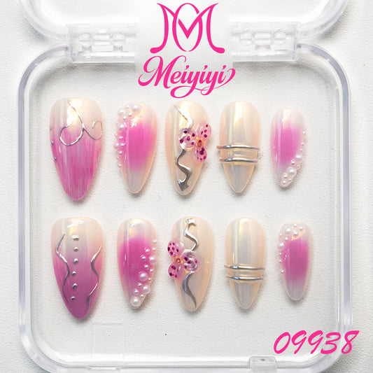 09938-MYY's designer original high-end design customized luxury hand-painted wearable nail art