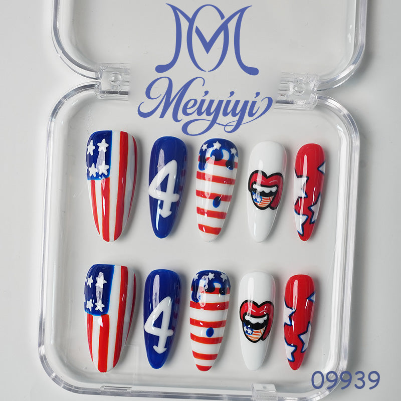 09939-MYY's designer original high-end design customized luxury hand-painted wearable nail art