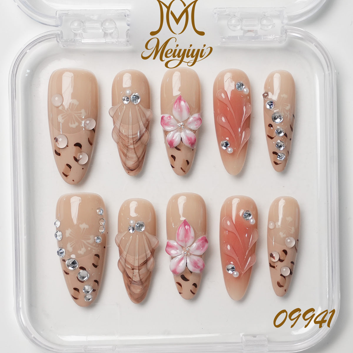 09941-MYY's designer original high-end design customized luxury hand-painted wearable nail art