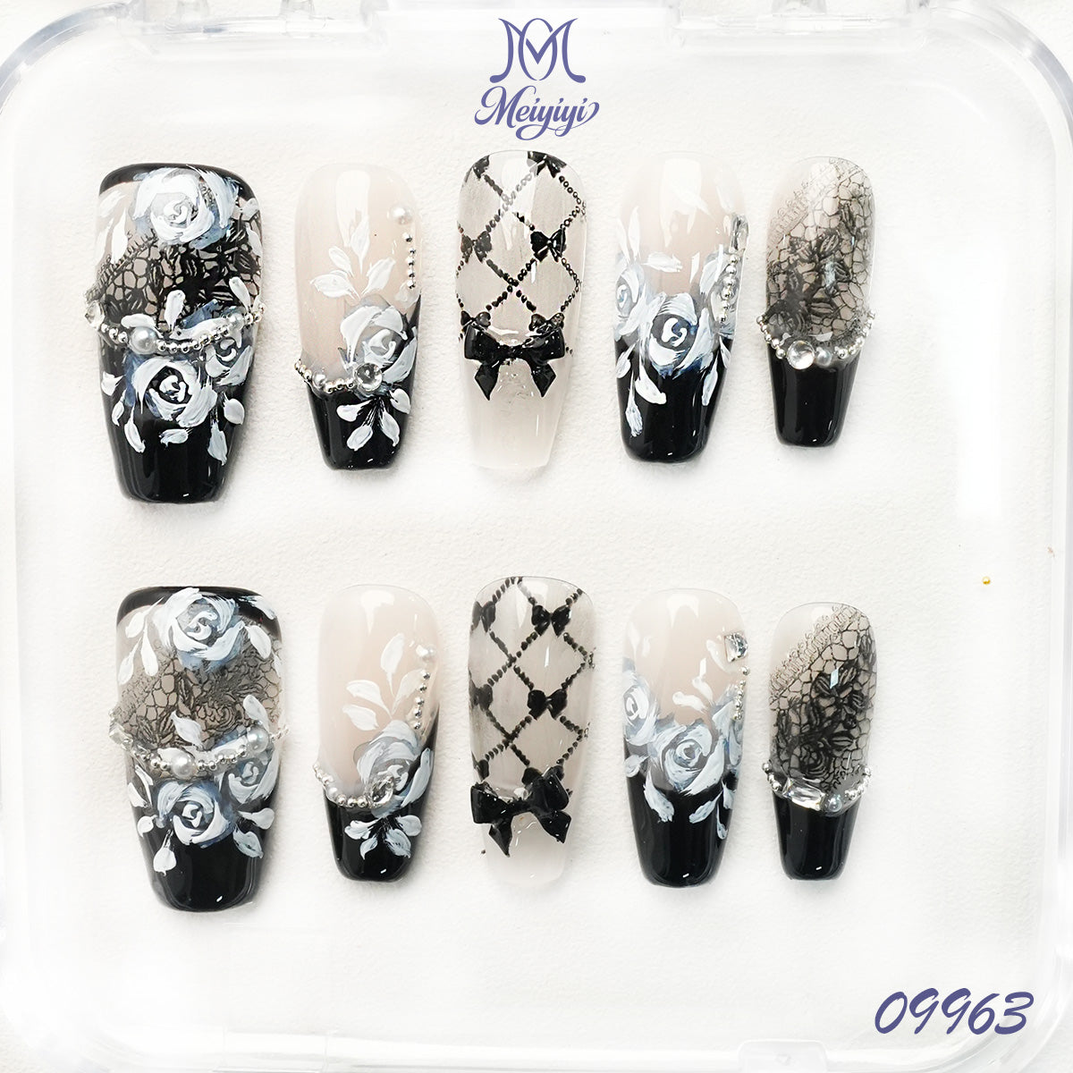 09963-MYY's designer original high-end design customized luxury hand-painted wearable nail art