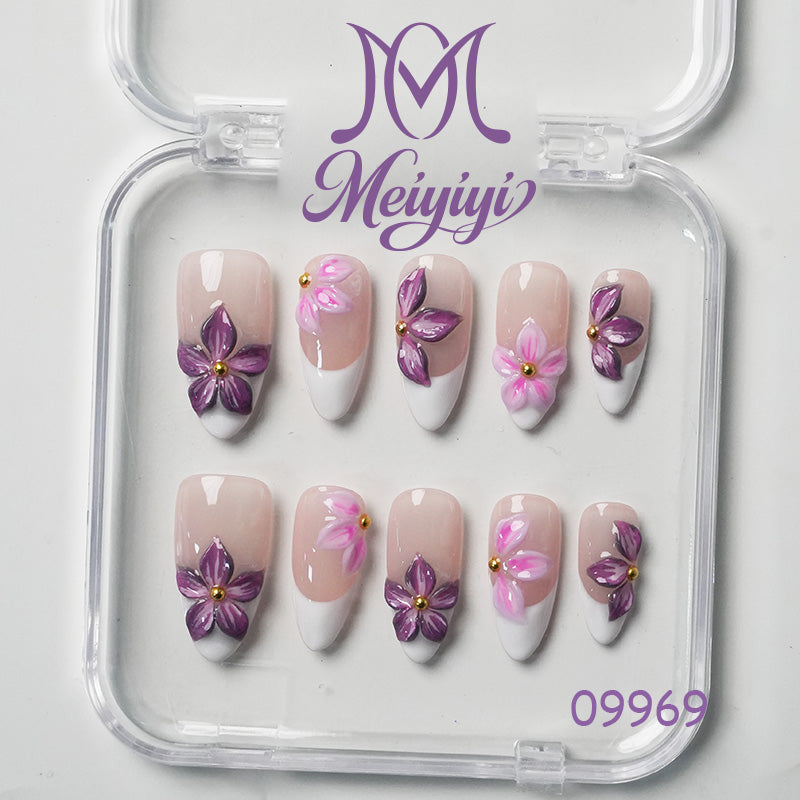 09969-MYY's designer original high-end design customized luxury hand-painted wearable nail art