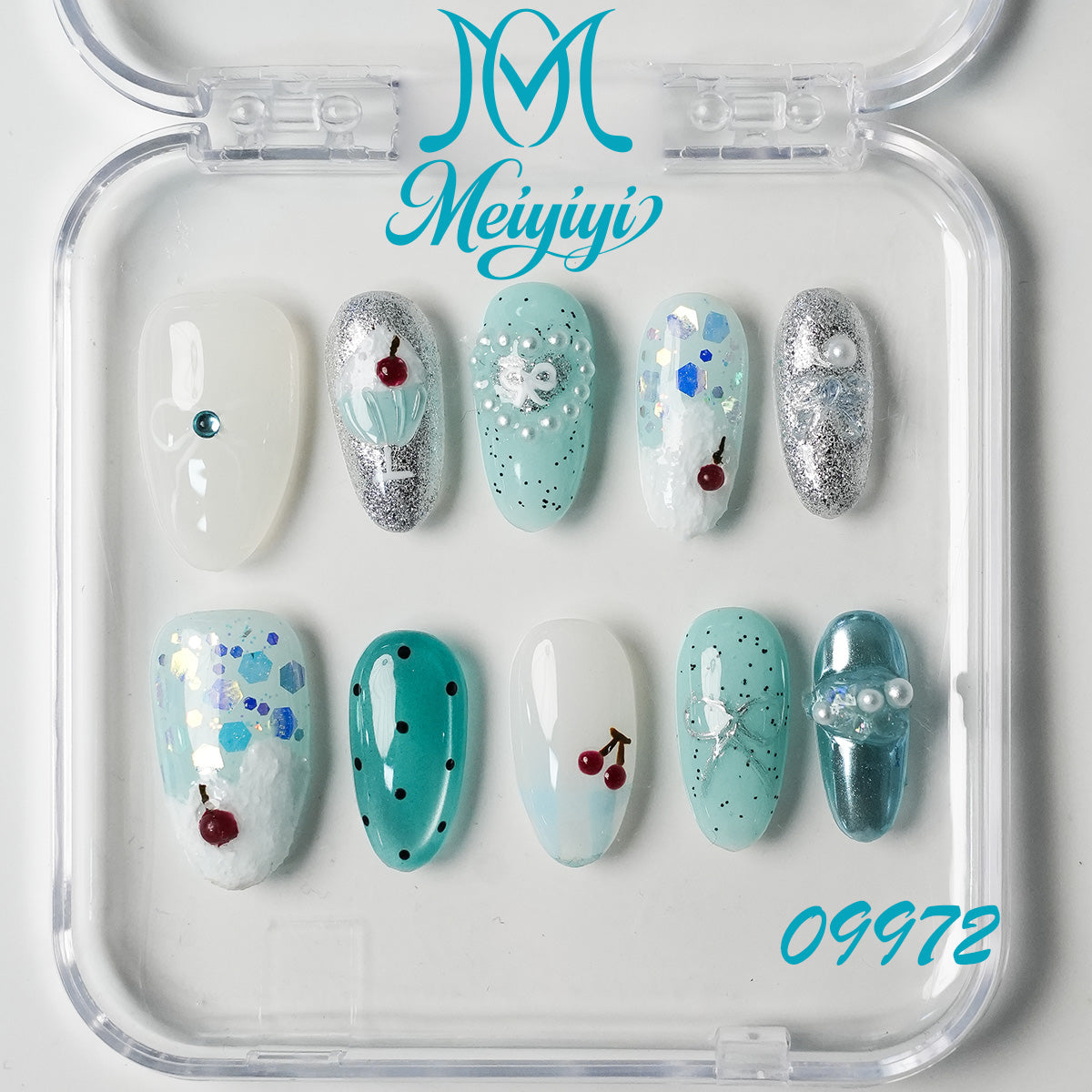 09972-MYY's designer original high-end design customized luxury hand-painted wearable nail art