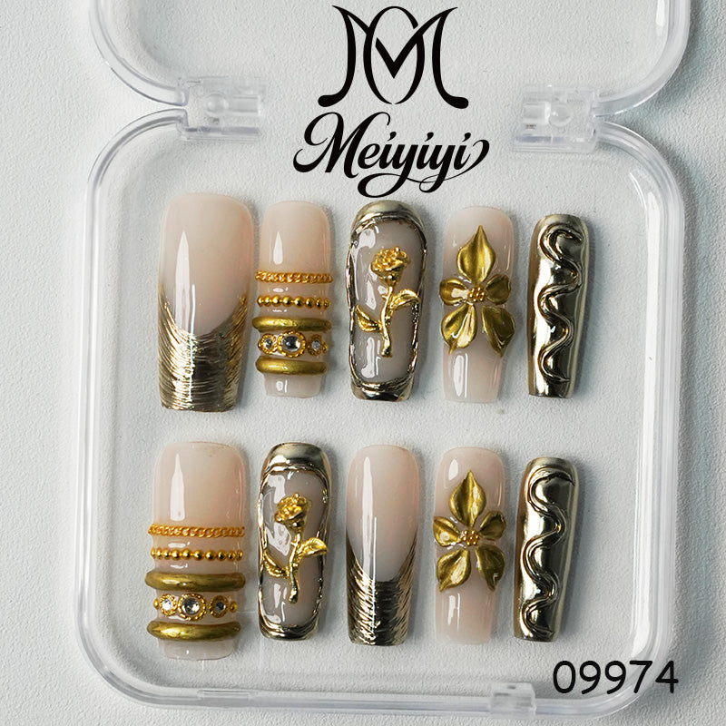 09974-MYY's designer original high-end design customized luxury hand-painted wearable nail art