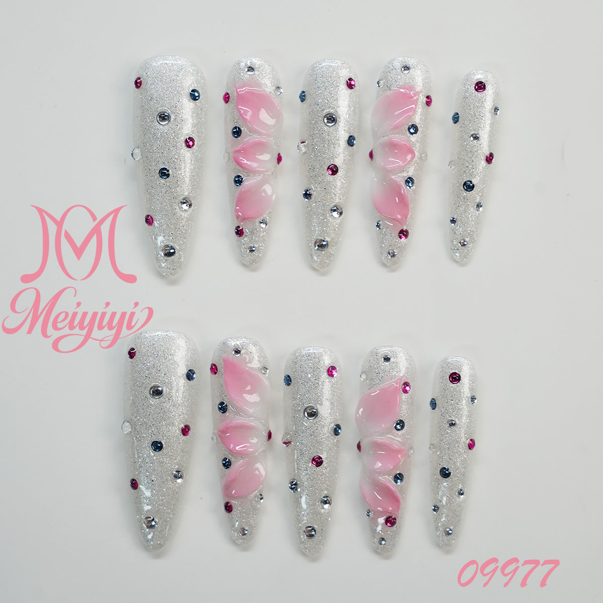 09977-MYY's designer original high-end design customized luxury hand-painted wearable nail art