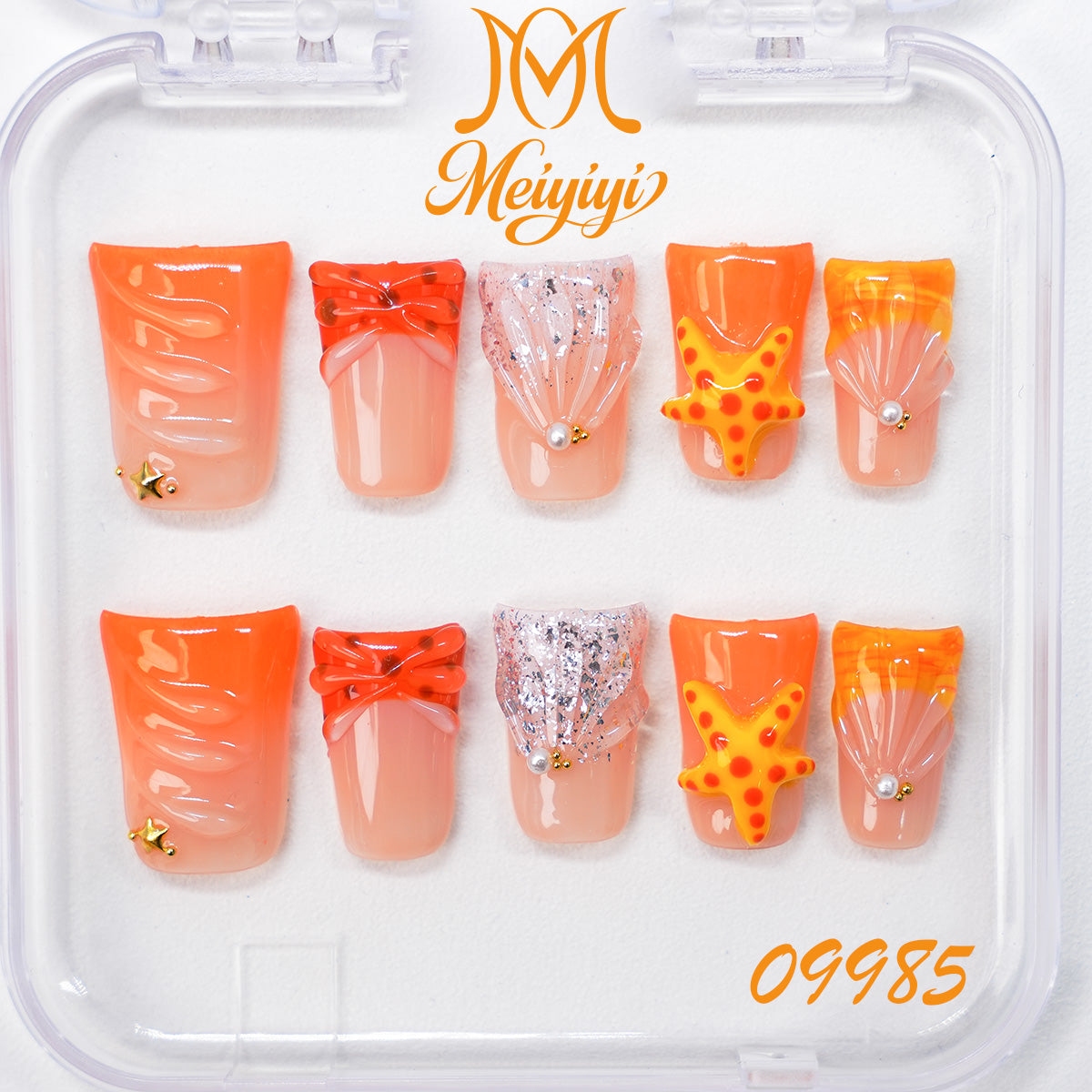 09985-MYY's designer original high-end design customized luxury hand-painted wearable nail art