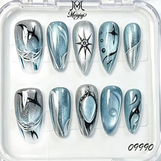 09990-MYY's designer original high-end design customized luxury hand-painted wearable nail art