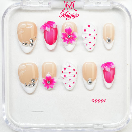 09991-MYY's designer original high-end design customized luxury hand-painted wearable nail art