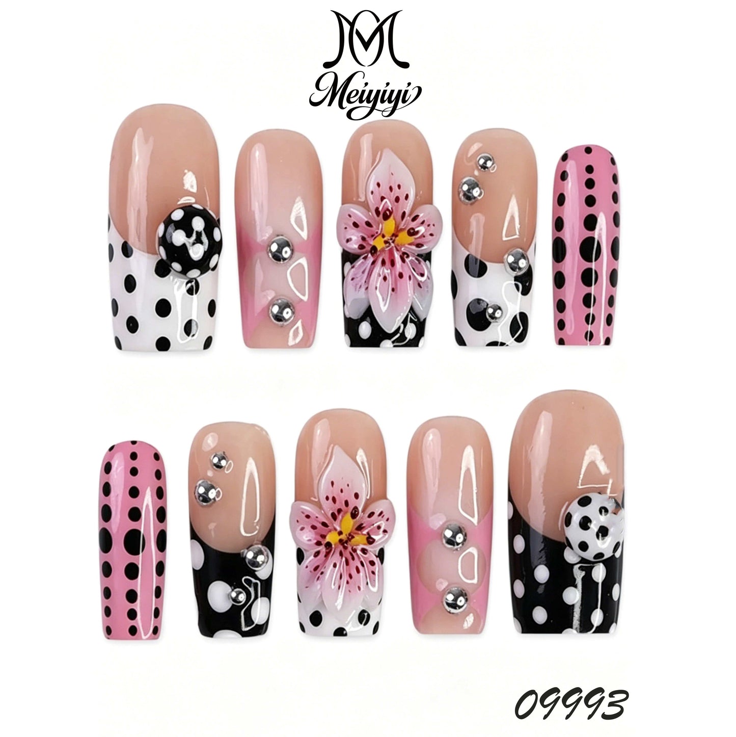 09993-MYY's designer original high-end design customized luxury hand-painted wearable nail art