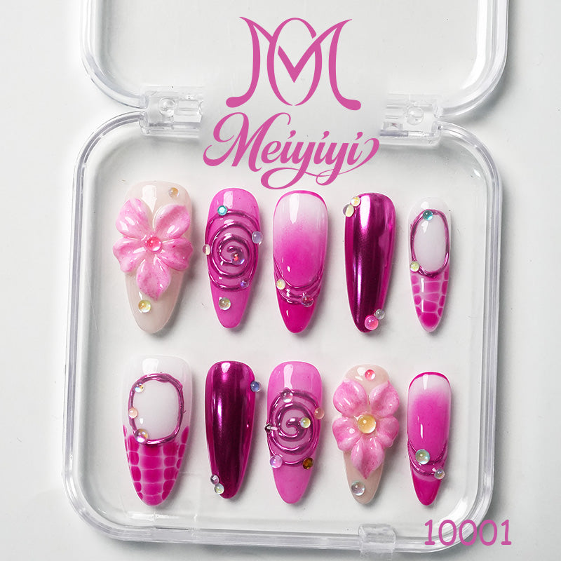 10001-MYY's designer original high-end design customized luxury hand-painted wearable nail art