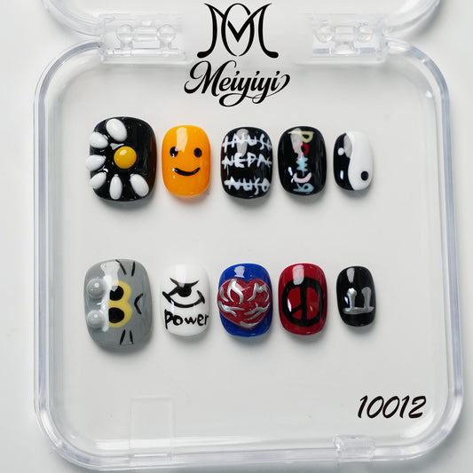 10012-MYY's designer original high-end design customized luxury hand-painted wearable nail art