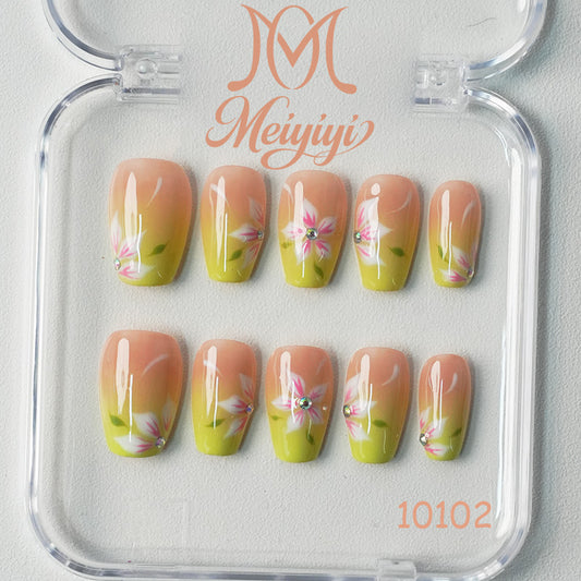 10102-MYY's designer original high-end design customized luxury hand-painted wearable nail art