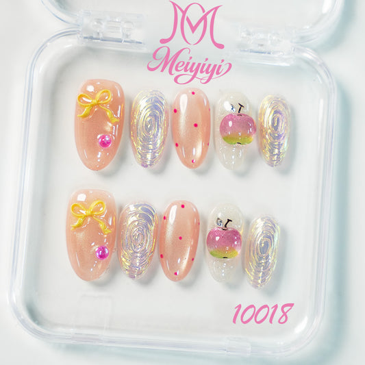 10018-MYY's designer original high-end design customized luxury hand-painted wearable nail art
