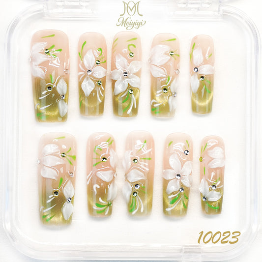 10023-MYY's designer original high-end design customized luxury hand-painted wearable nail art