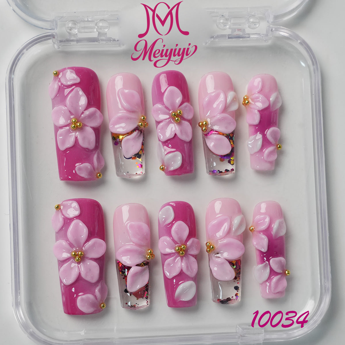 10034-MYY's designer original high-end design customized luxury hand-painted wearable nail art