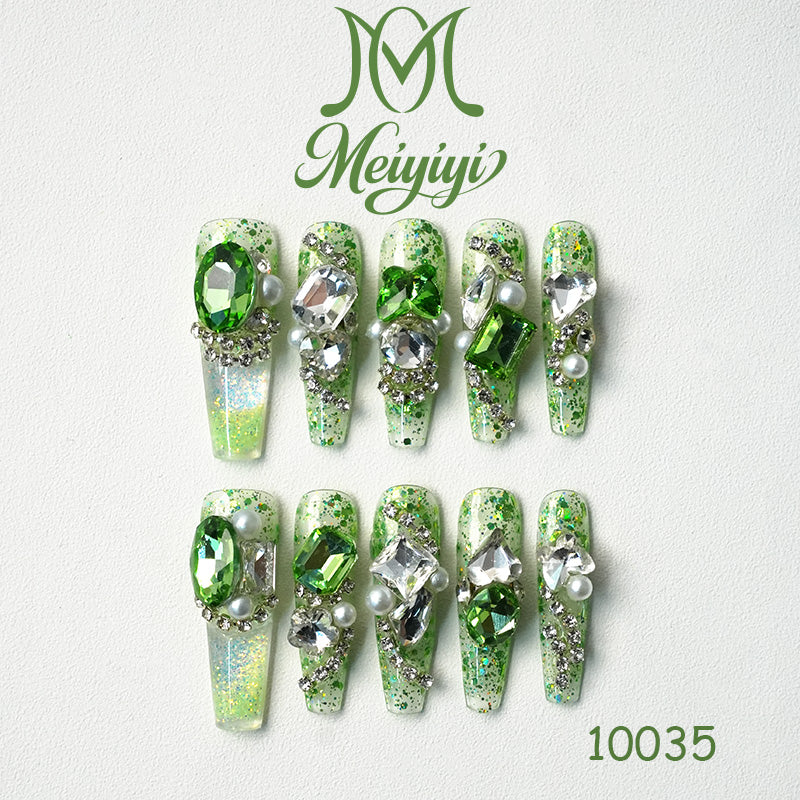 10035-MYY's designer original high-end design customized luxury hand-painted wearable nail art