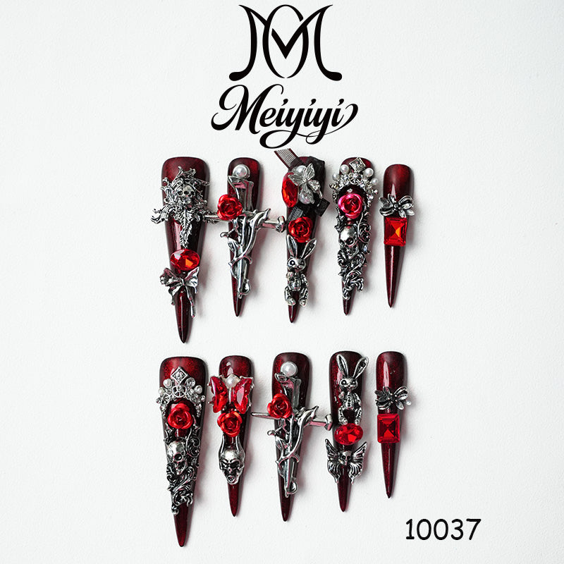 10037-MYY's designer original high-end design customized luxury hand-painted wearable nail art
