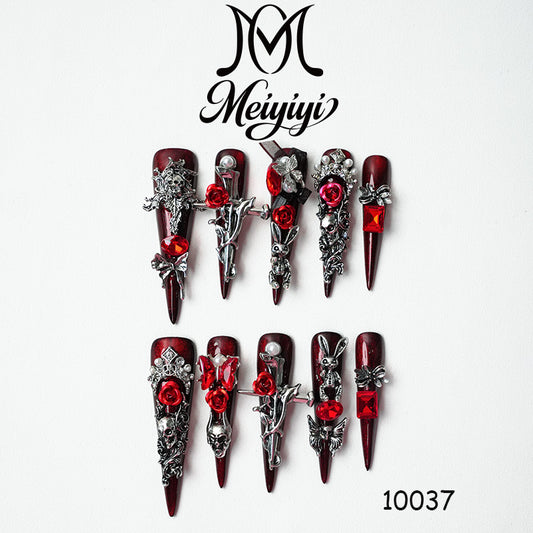 10037-MYY's designer original high-end design customized luxury hand-painted wearable nail art