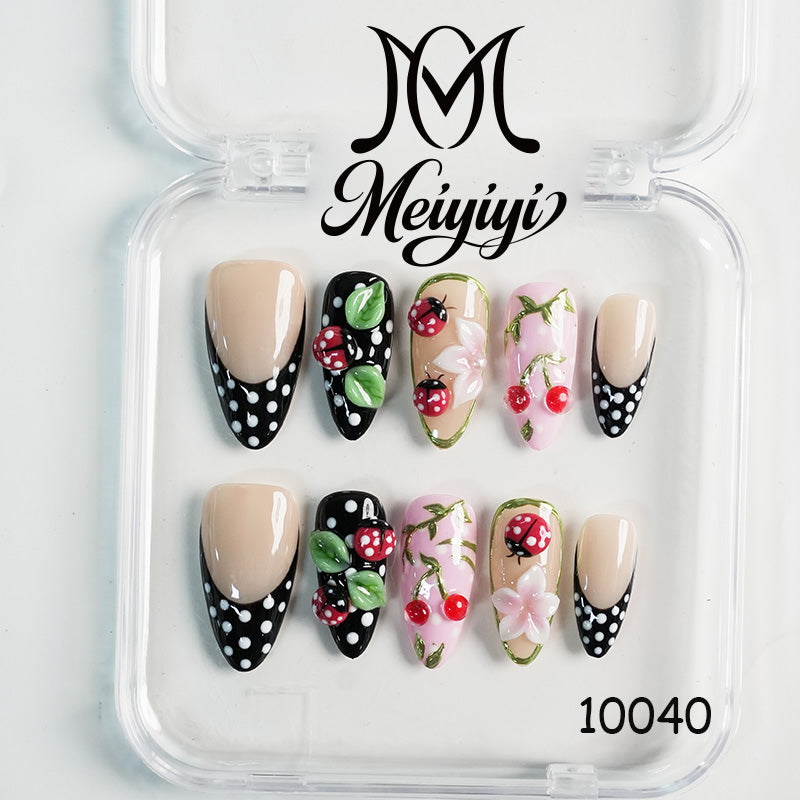 10040-MYY's designer original high-end design customized luxury hand-painted wearable nail art
