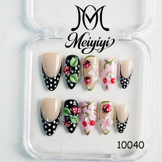 10040-MYY's designer original high-end design customized luxury hand-painted wearable nail art