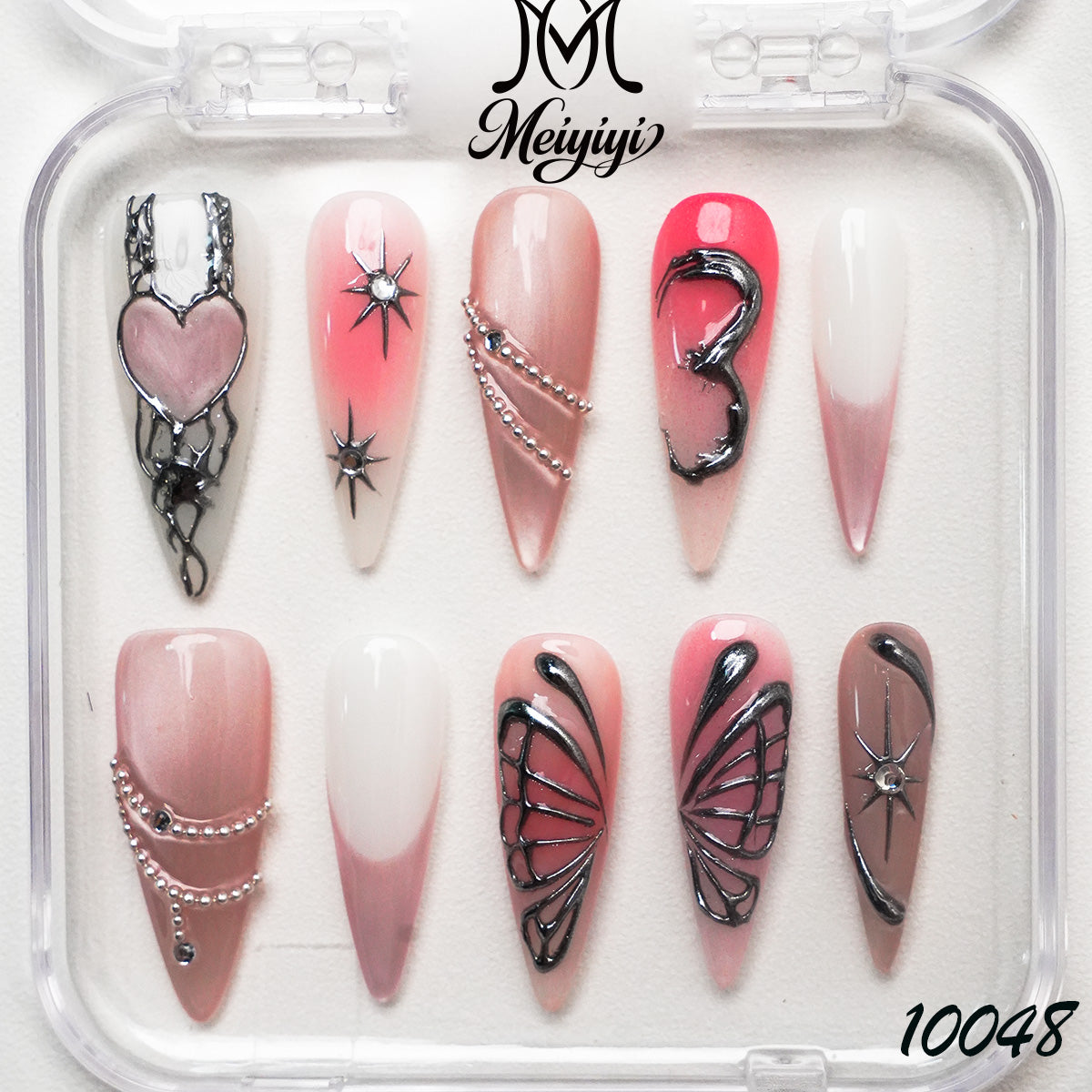 10048-MYY's designer original high-end design customized luxury hand-painted wearable nail art