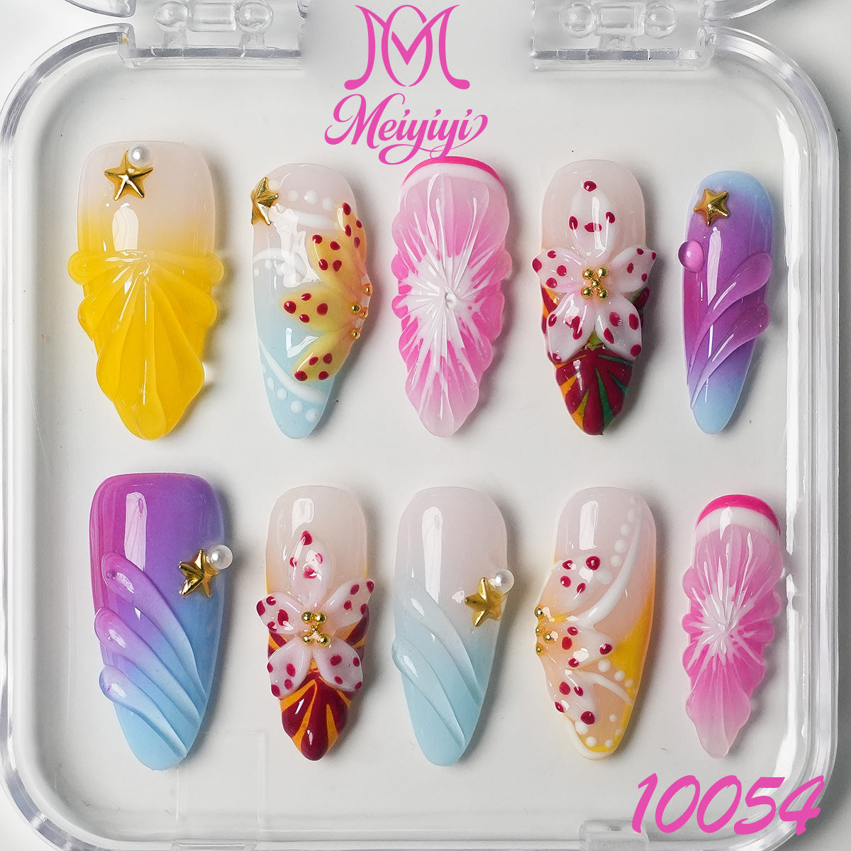 10054-MYY's designer original high-end design customized luxury hand-painted wearable nail art