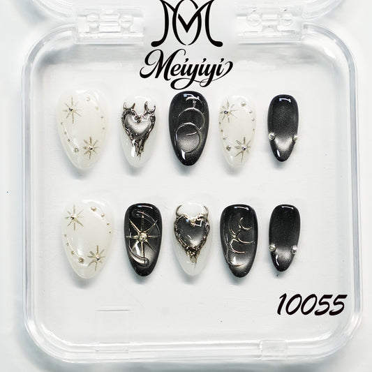 10055-MYY's designer original high-end design customized luxury hand-painted wearable nail art