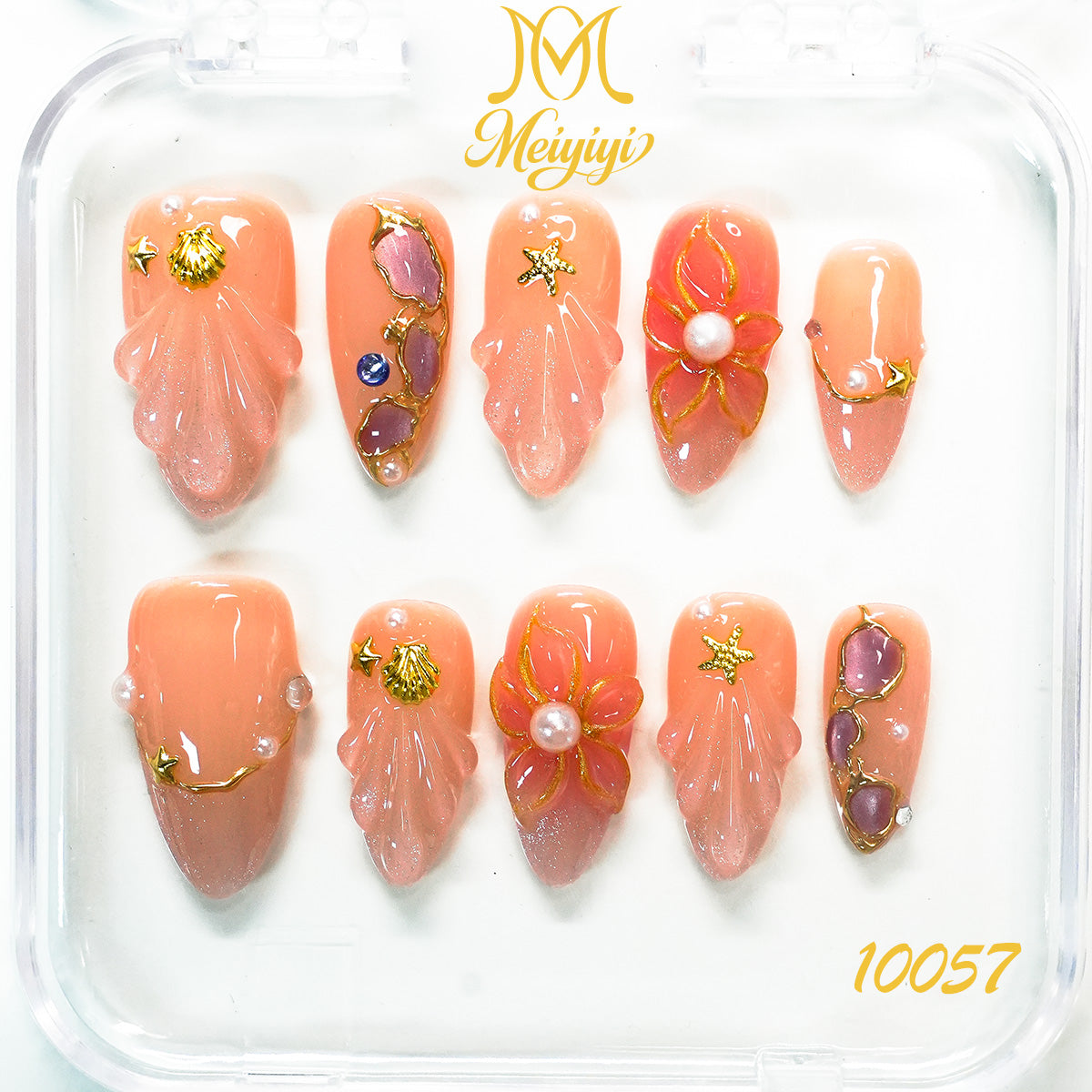 10057-MYY's designer original high-end design customized luxury hand-painted wearable nail art