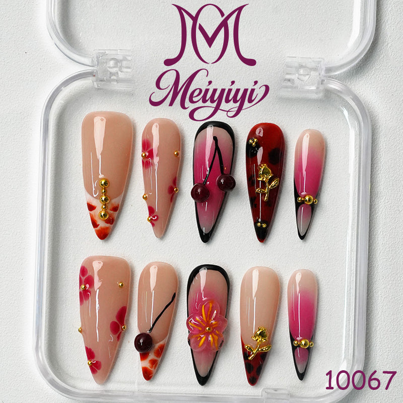 10067-MYY's designer original high-end design customized luxury hand-painted wearable nail art