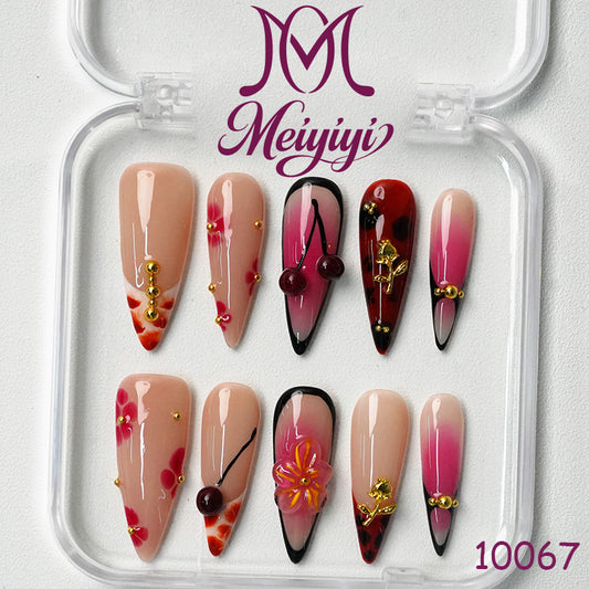 10067-MYY's designer original high-end design customized luxury hand-painted wearable nail art