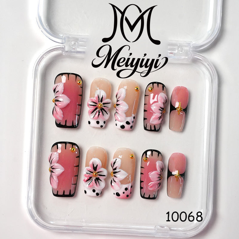 10068-MYY's designer original high-end design customized luxury hand-painted wearable nail art
