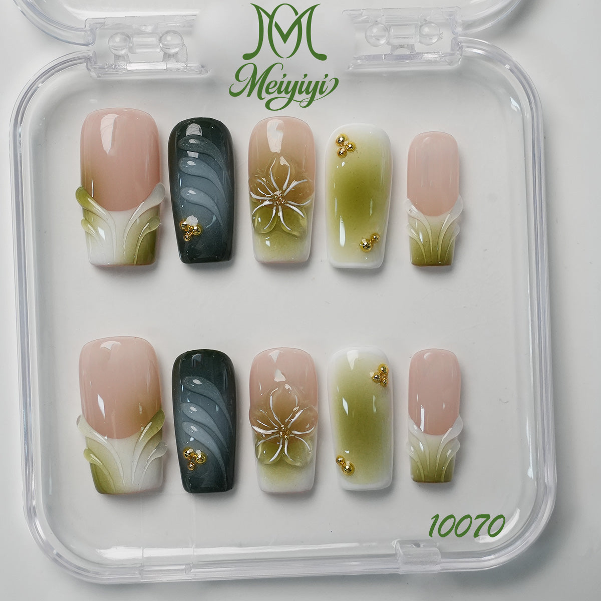 10070-MYY's designer original high-end design customized luxury hand-painted wearable nail art
