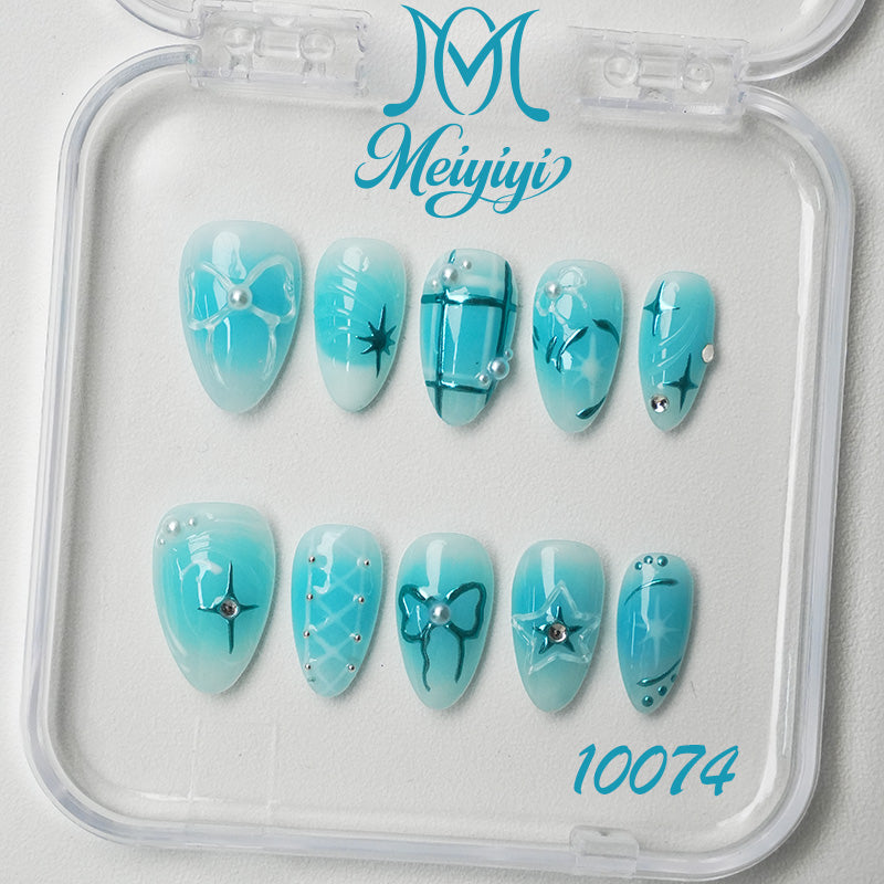10074-MYY's designer original high-end design customized luxury hand-painted wearable nail art