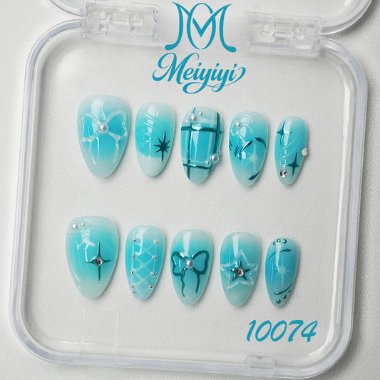 10074-MYY's designer original high-end design customized luxury hand-painted wearable nail art