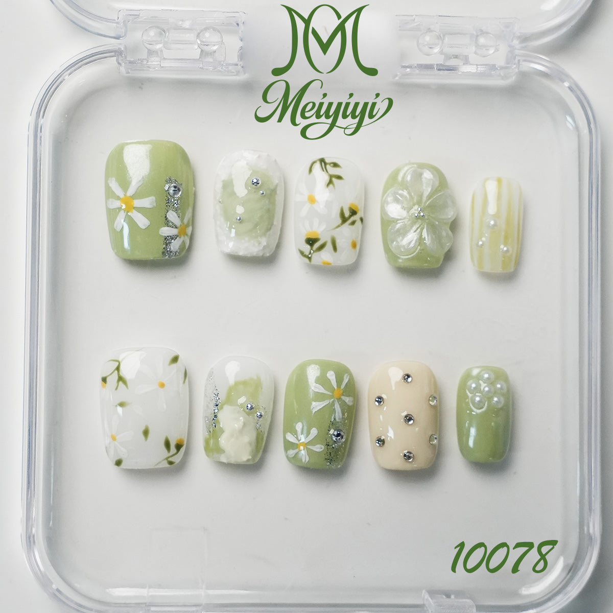 10078-MYY's designer original high-end design customized luxury hand-painted wearable nail art