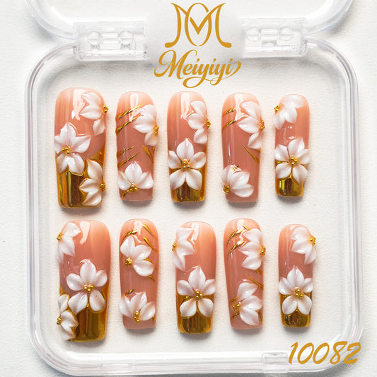 10082-MYY's designer original high-end design customized luxury hand-painted wearable nail art
