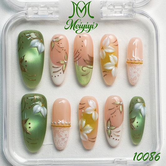 10086-MYY's designer original high-end design customized luxury hand-painted wearable nail art