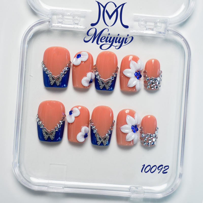 10092-MYY's designer original high-end design customized luxury hand-painted wearable nail art