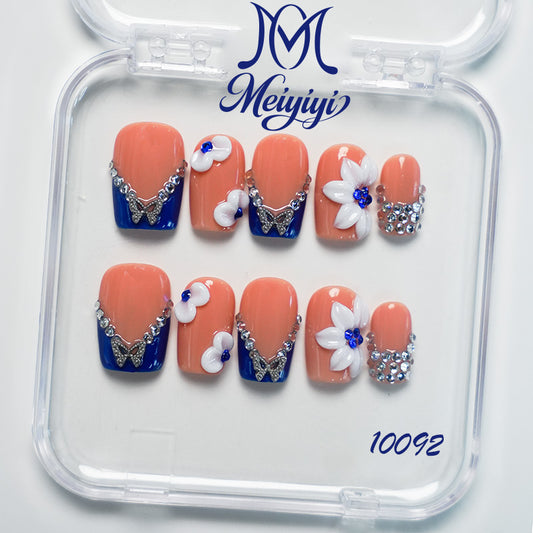 10092-MYY's designer original high-end design customized luxury hand-painted wearable nail art