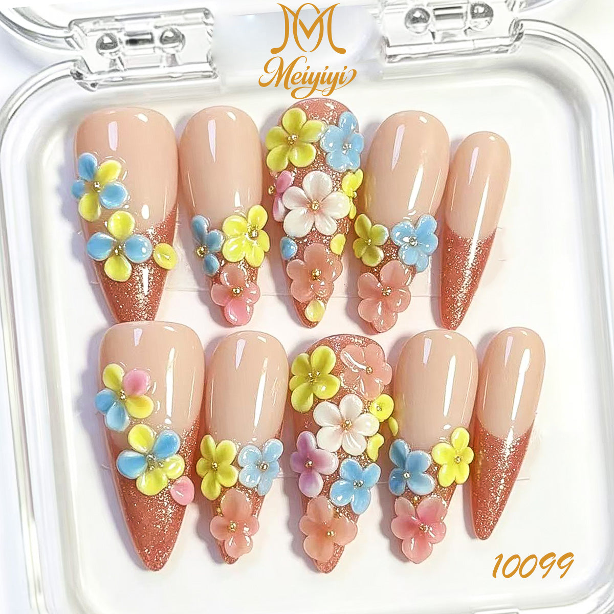10099-MYY's designer original high-end design customized luxury hand-painted wearable nail art