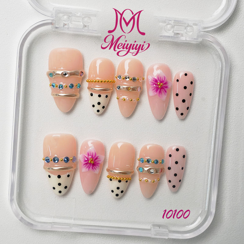 10100-MYY's designer original high-end design customized luxury hand-painted wearable nail art