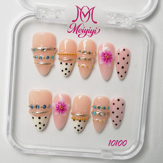 10100-MYY's designer original high-end design customized luxury hand-painted wearable nail art