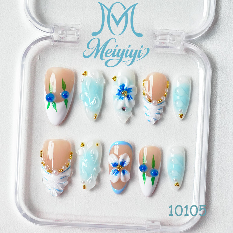 10105-MYY's designer original high-end design customized luxury hand-painted wearable nail art