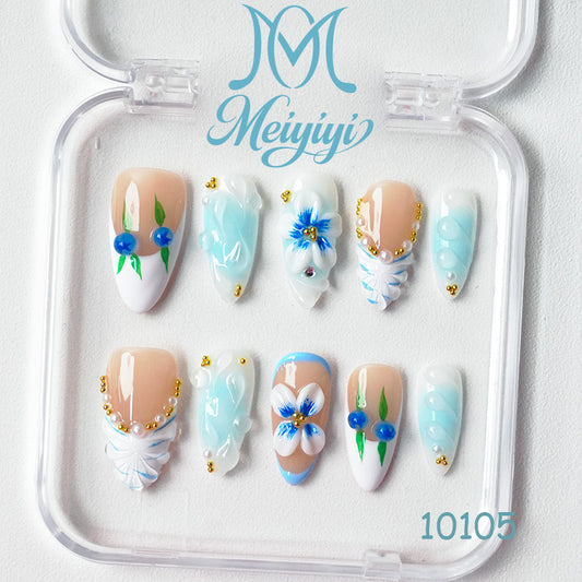 10105-MYY's designer original high-end design customized luxury hand-painted wearable nail art