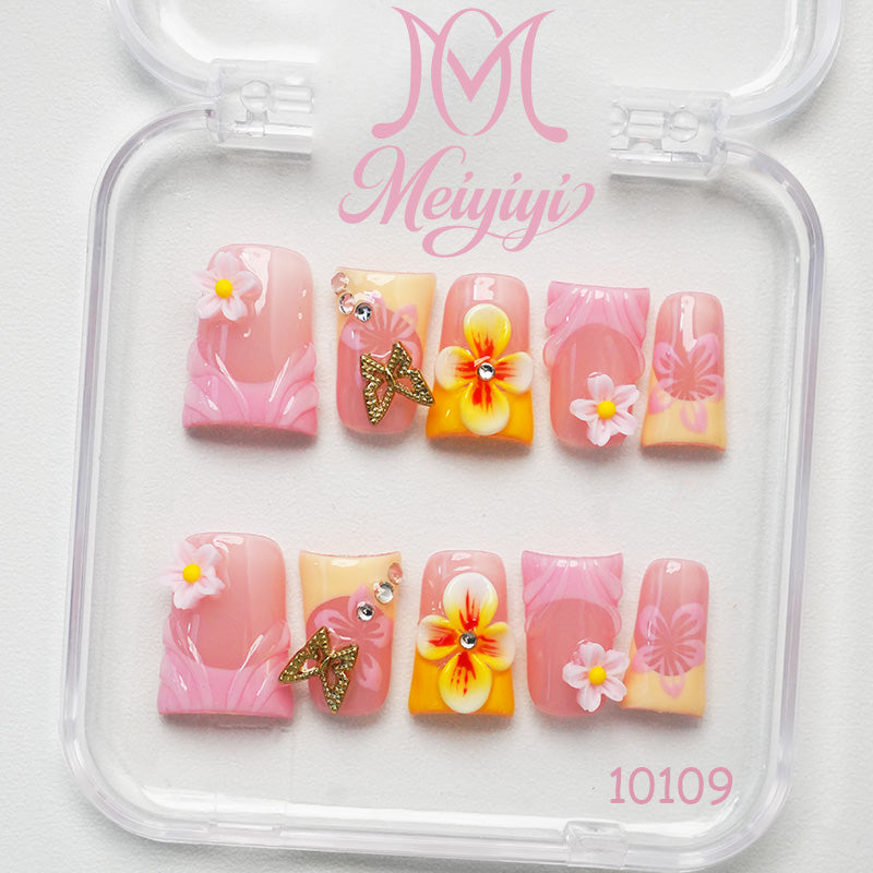 10109-MYY's designer original high-end design customized luxury hand-painted wearable nail art
