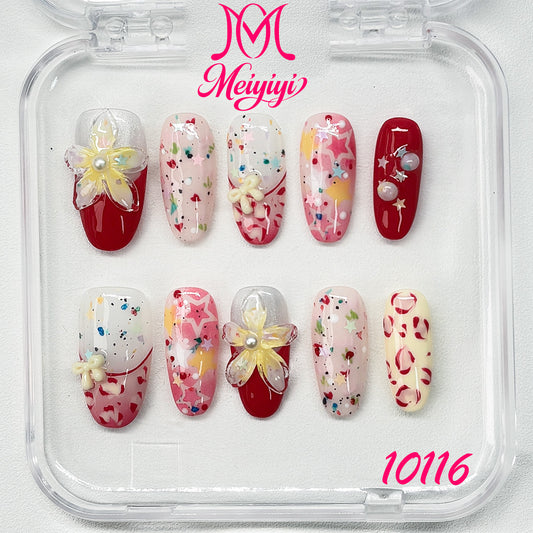 10116-MYY's designer original high-end design customized luxury hand-painted wearable nail art