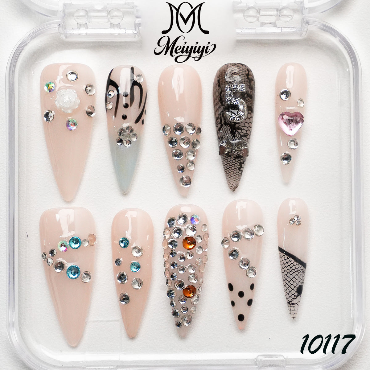 10117-MYY's designer original high-end design customized luxury hand-painted wearable nail art