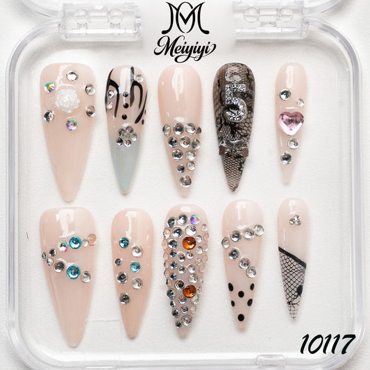 10117-MYY's designer original high-end design customized luxury hand-painted wearable nail art